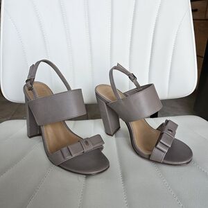 JustFab Taupe Block Heel Sandals